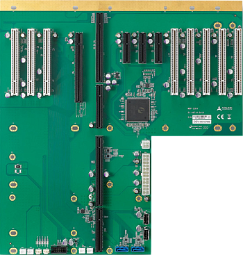 WBP-13E4. Объединительная плата со слотами 1х PICMG, 1х PCI-E x16 (ширина шины x8), 3х PCI-E x4, 8х PCI