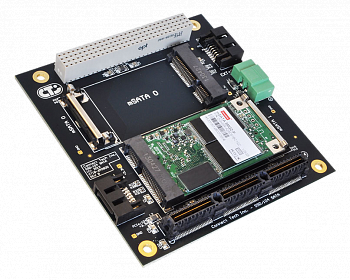SSD/104 SATA. Плата формата PC/104 с поддержкой двух mSATA SSD модулей